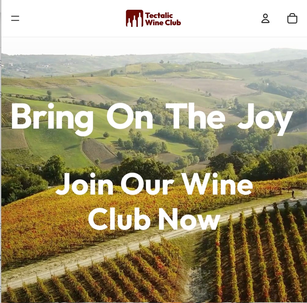 The Tectalic Wine Club demo store homepage